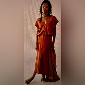 Free People NWT Brown Raquel Midi Size Large NWT
